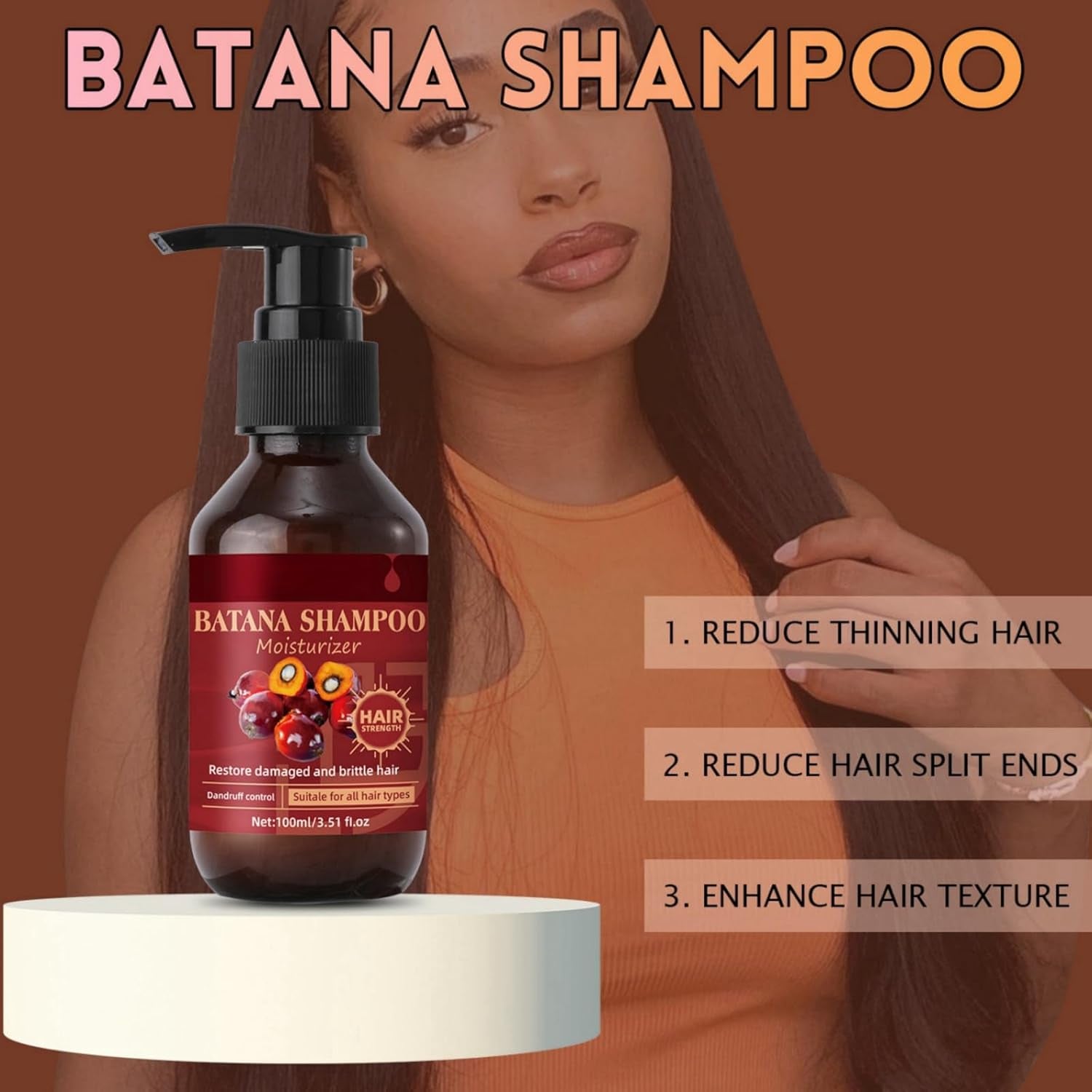 Batana Oil for Shampoo,Scalp Care Shampoo,Batana Oil for Healthy Hair,Mens Shampoo and Conditioner,Batana Oil Shampoo and Conditioner,Thinning Shampoo & Conditioner,Hair Loss Shampoo for Women