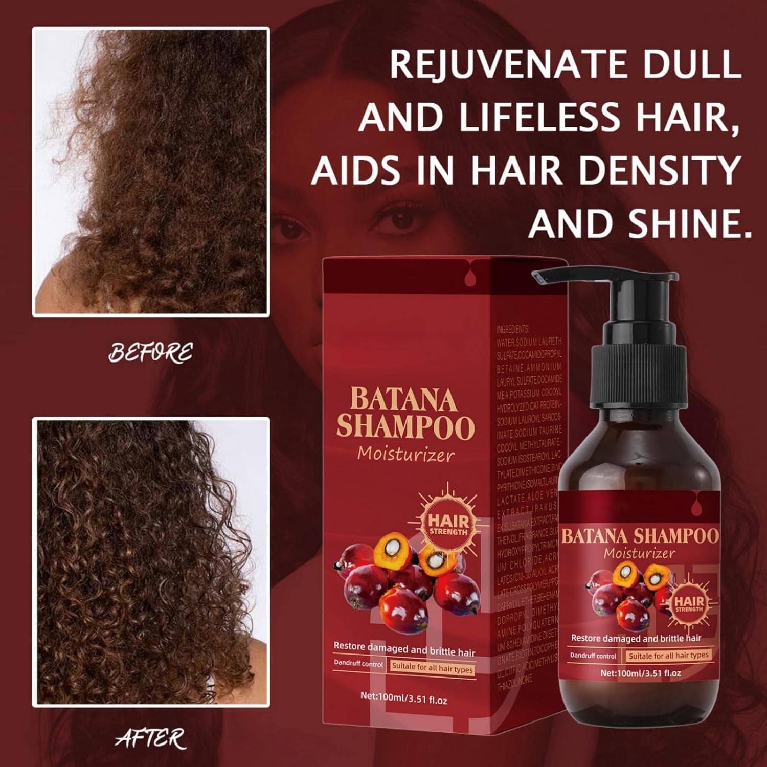 Batana Oil for Shampoo,Scalp Care Shampoo,Batana Oil for Healthy Hair,Mens Shampoo and Conditioner,Batana Oil Shampoo and Conditioner,Thinning Shampoo & Conditioner,Hair Loss Shampoo for Women